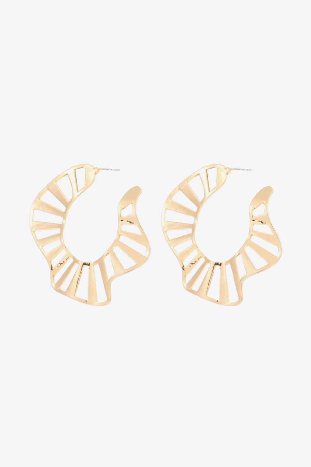 Cutout Zinc Alloy C-Hoop Earrings - AllIn Computer