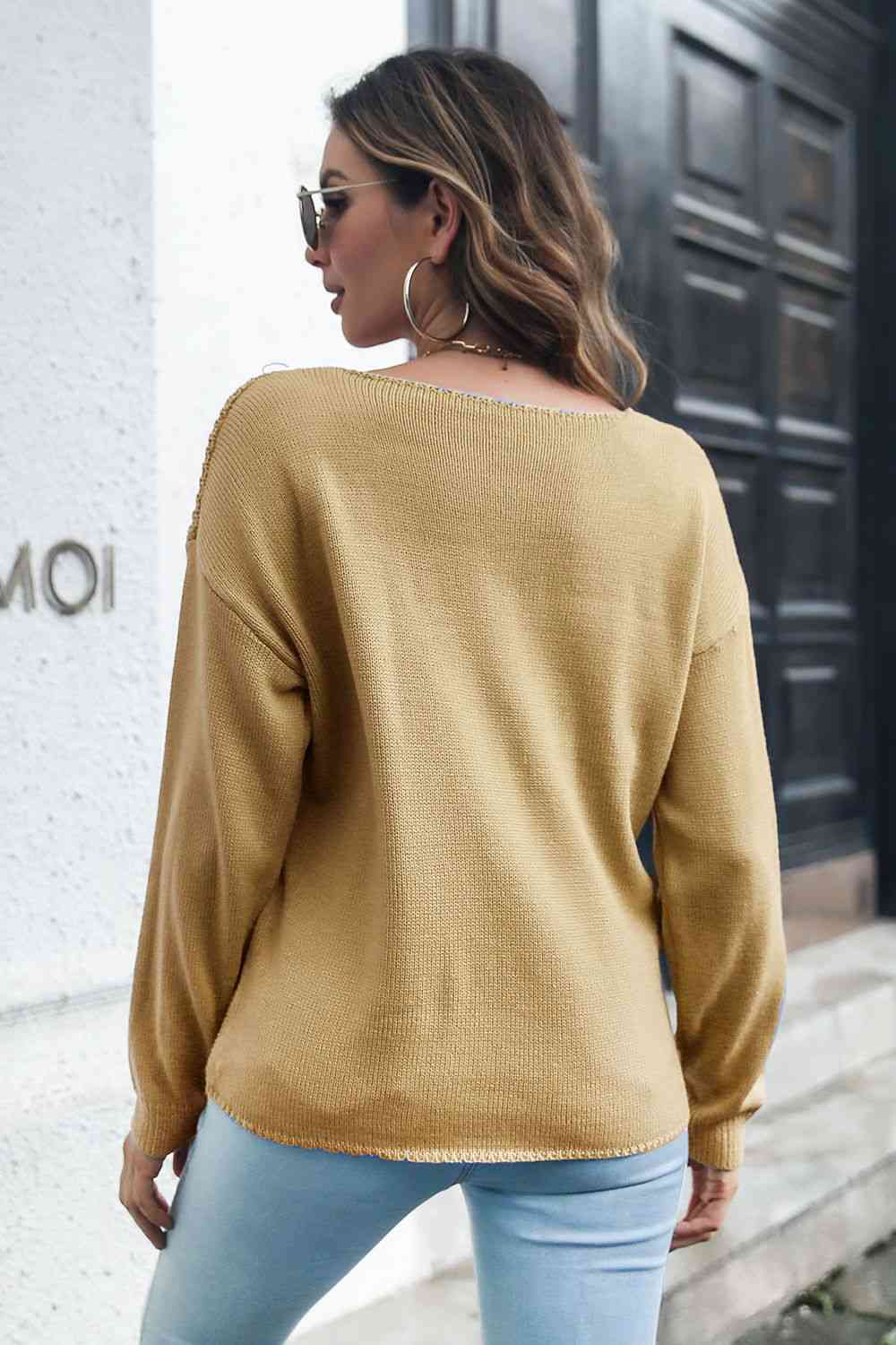 Cable-Knit V-Neck Sweater - AllIn Computer