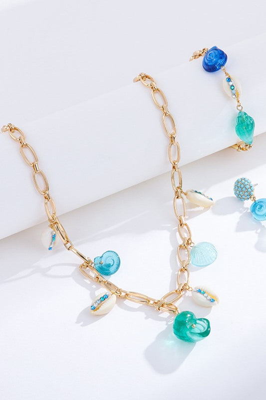 5-Pieces 18K Gold Plated Multi-Charm Necklace - AllIn Computer