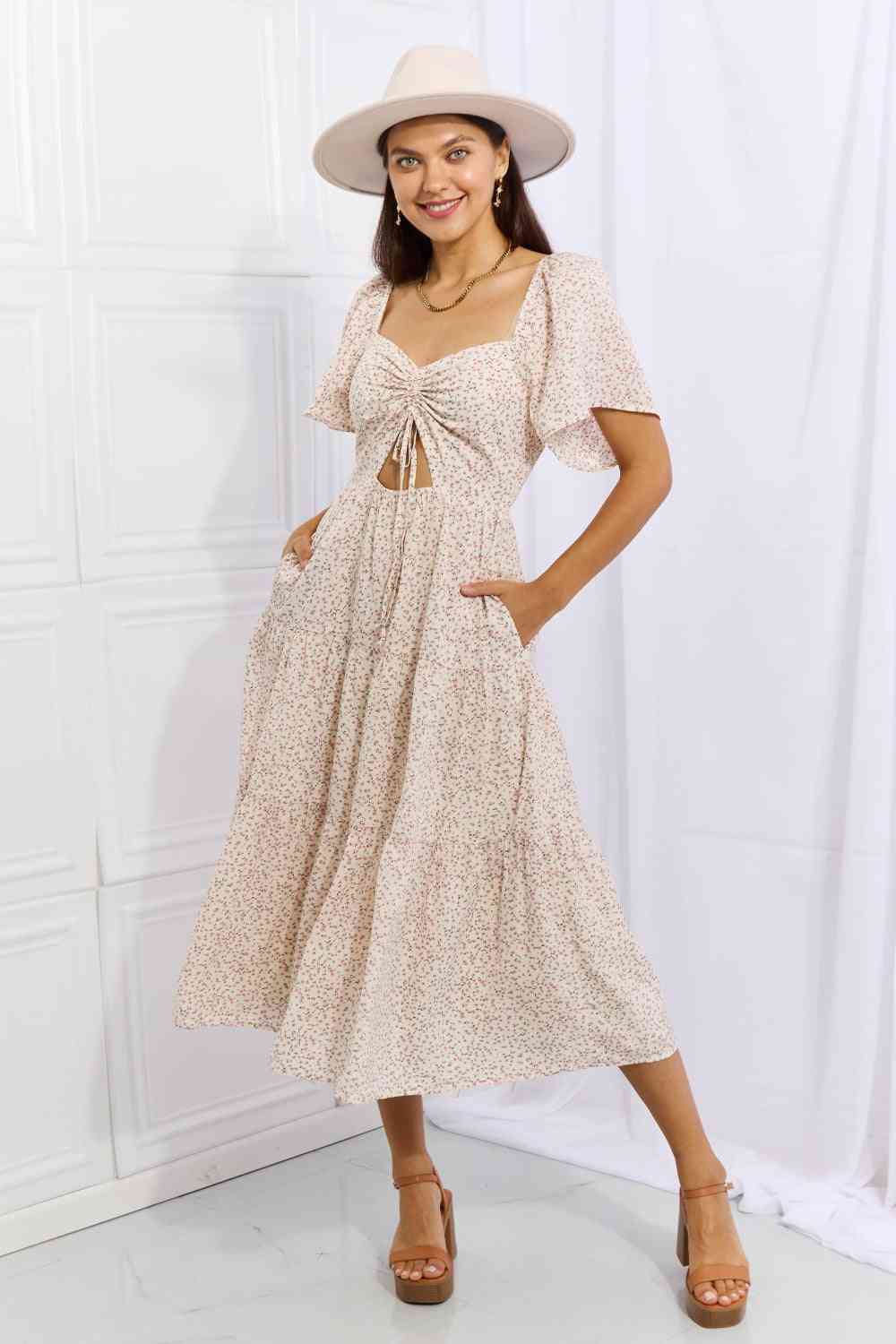 HEYSON Let It Grow Full Size Floral Tiered Ruffle Midi Dress - AllIn Computer