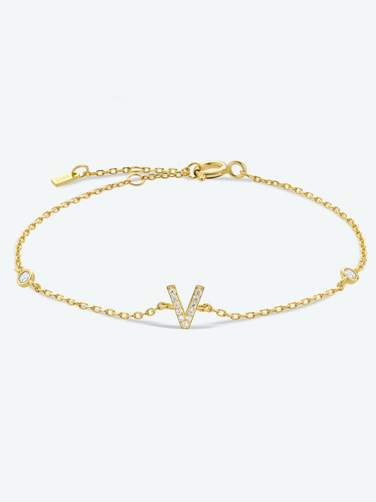 V To Z Zircon 925 Sterling Silver Bracelet - AllIn Computer