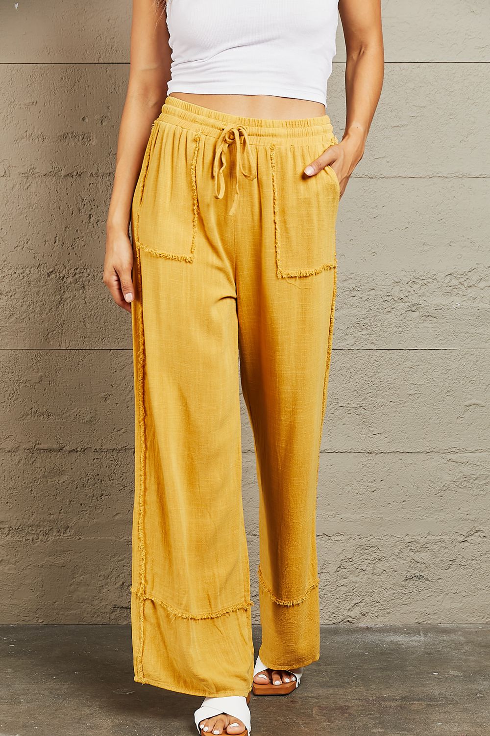 HEYSON Love Me Full Size Mineral Wash Wide Leg Pants - AllIn Computer