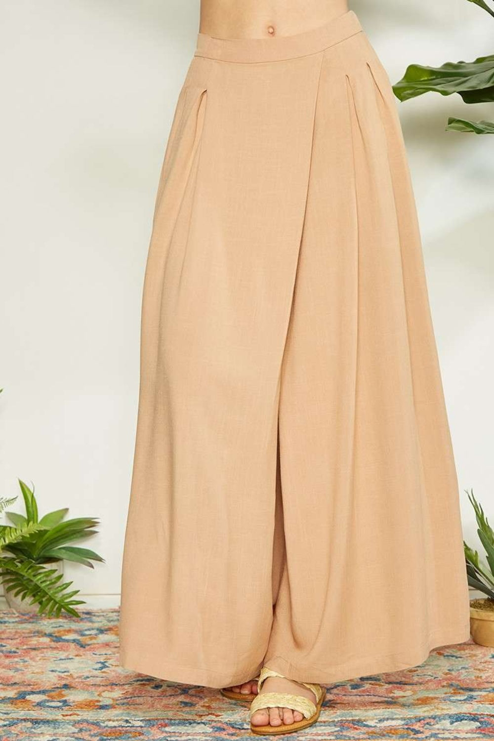 Mittoshop Wrap Pleating Detail Wide Leg Pants - AllIn Computer