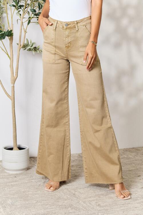 BAYEAS Raw Hem Wide Leg Jeans - AllIn Computer