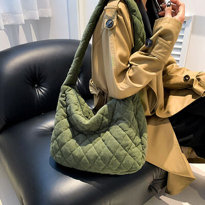 Corduroy Medium Shoulder Bag - AllIn Computer