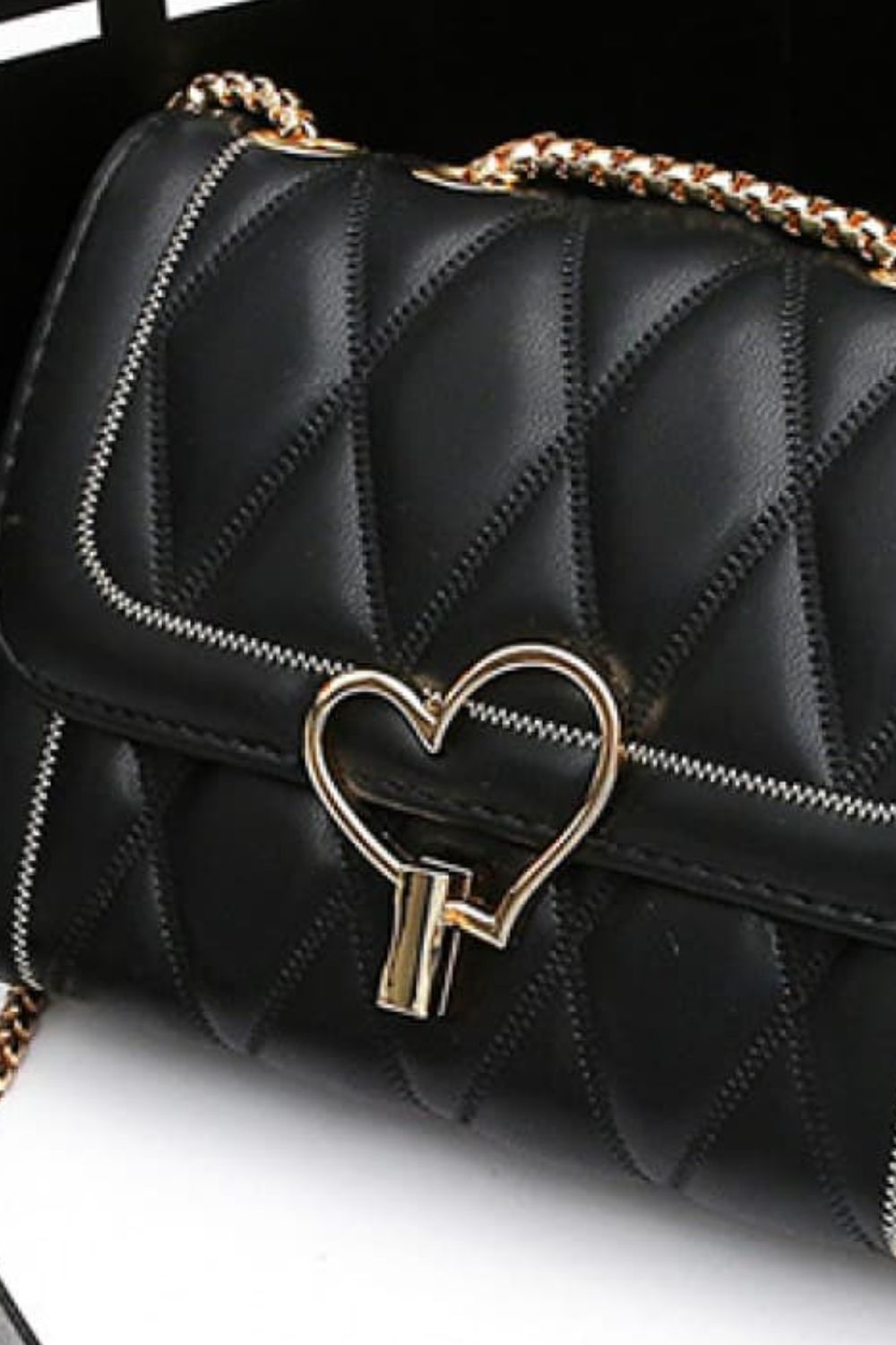 Heart Buckle PU Leather Crossbody Bag - AllIn Computer