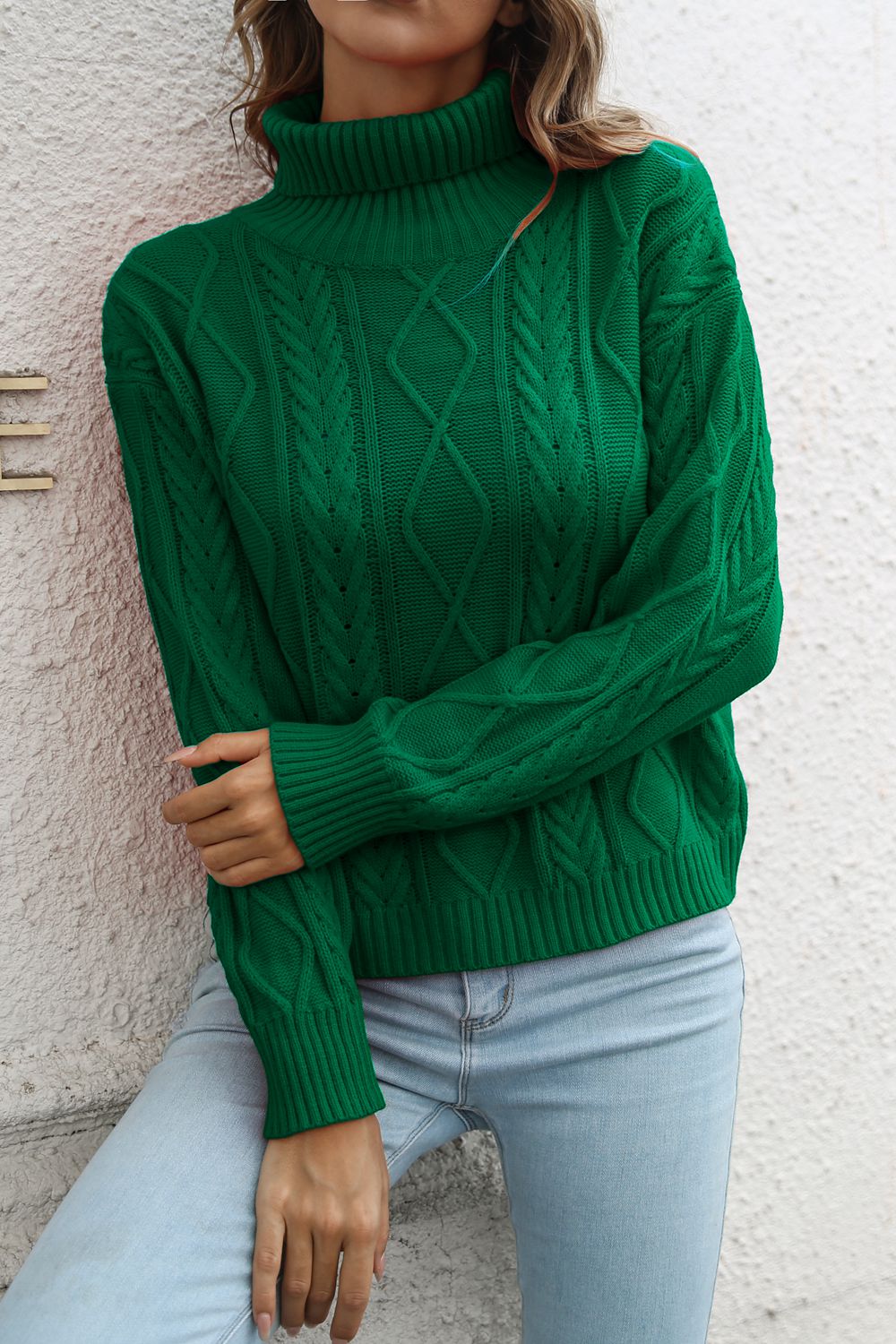 Turtleneck Long Sleeve Sweater - AllIn Computer