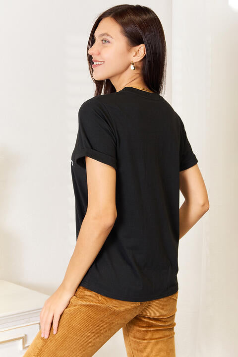 Simply Love Letter Graphic Round Neck T-Shirt - AllIn Computer