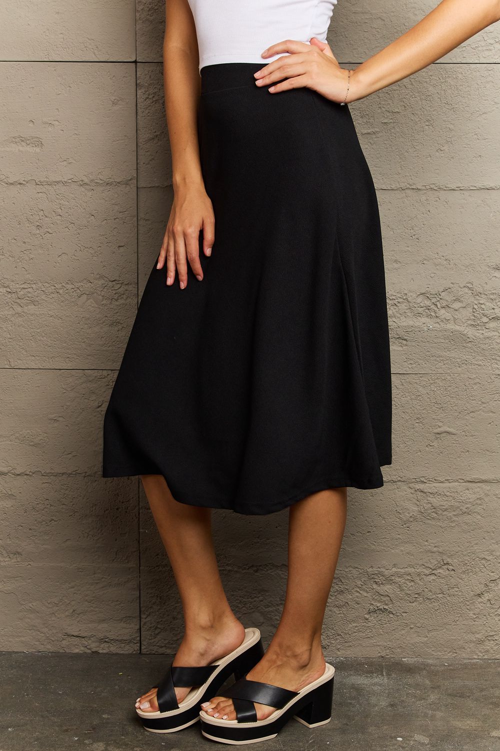 Ninexis Wide Waistband Knee Length Skirt - AllIn Computer