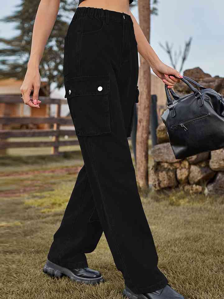 Straight Leg Cargo Jeans - AllIn Computer