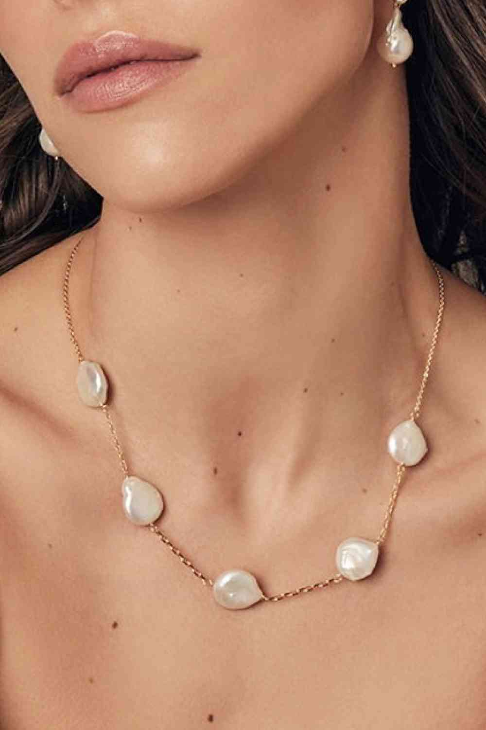 Freshwater Pearl Stainless Steel Necklace - AllIn Computer