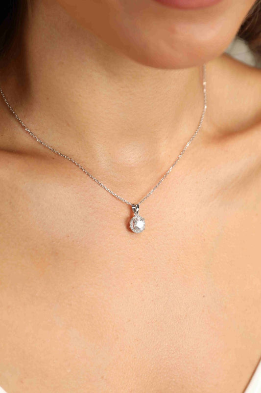 Adored Chance to Charm 1 Carat Moissanite Round Pendant Chain Necklace - AllIn Computer