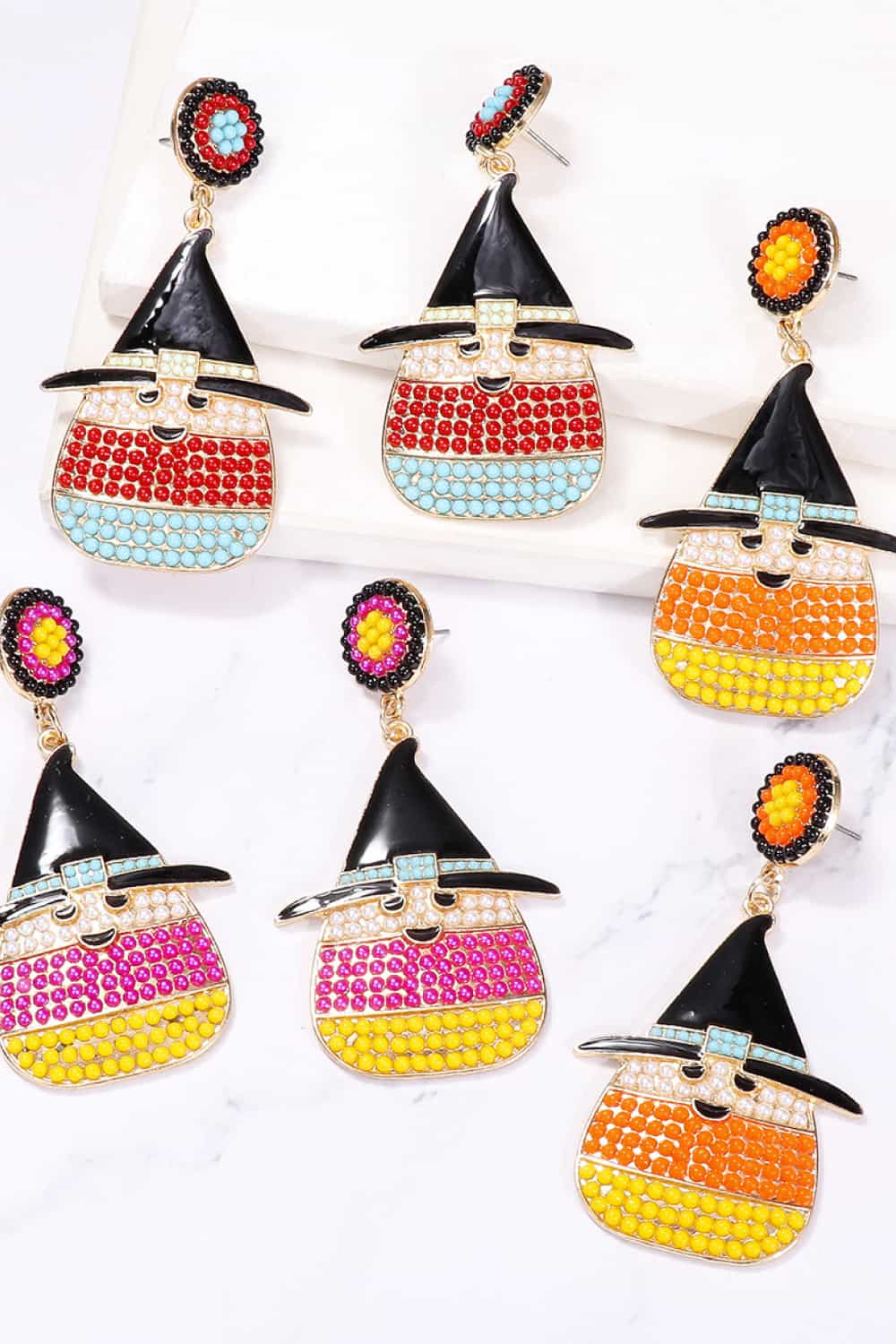 Witch's Hat Shape Synthetic Pearl Dangle Earrings - AllIn Computer