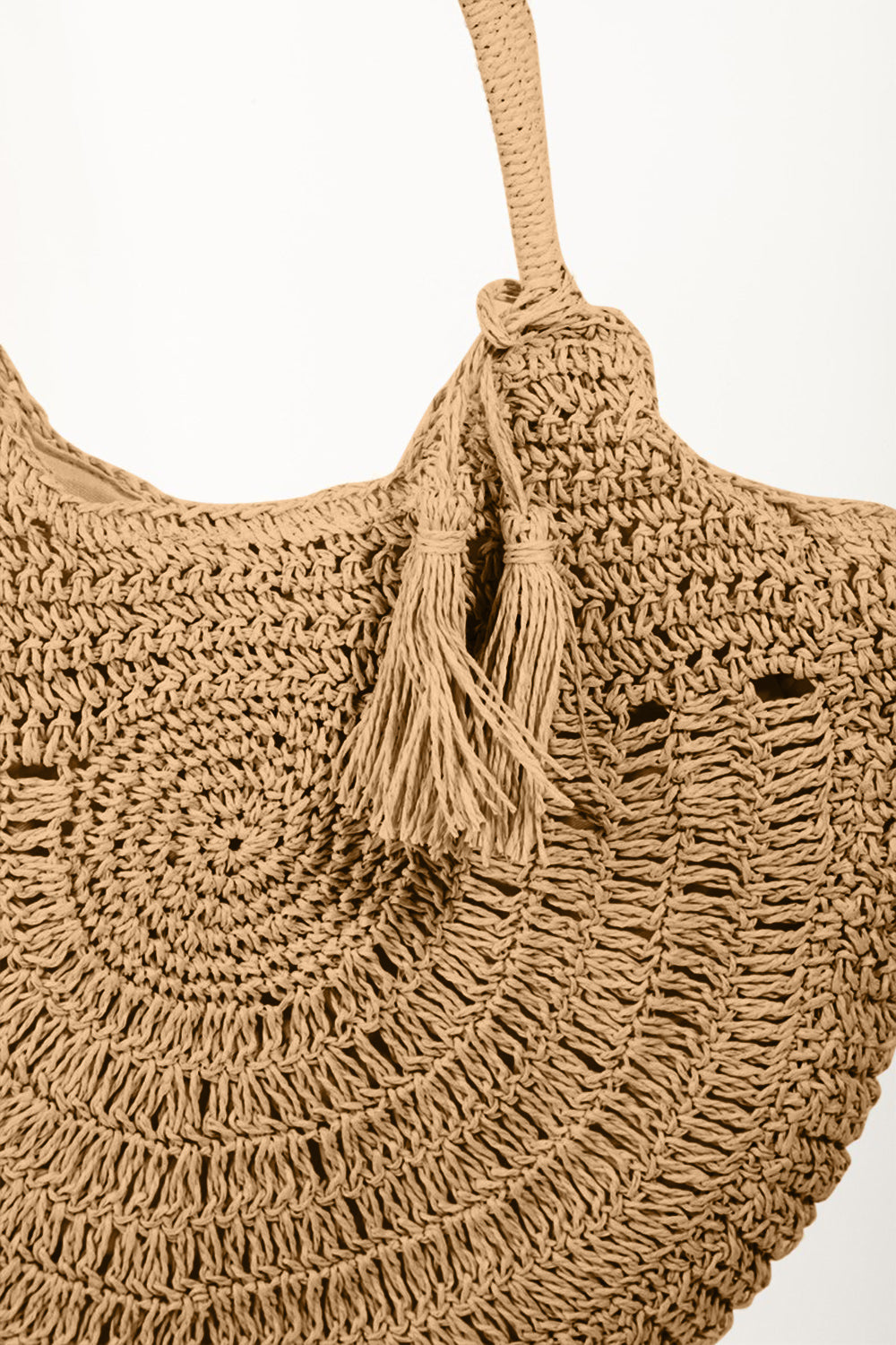 Fame Straw Braided Tote Bag with Tassel - AllIn Computer