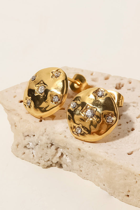 18K Gold-Plated Cubic Zirconia Stud Earrings - AllIn Computer