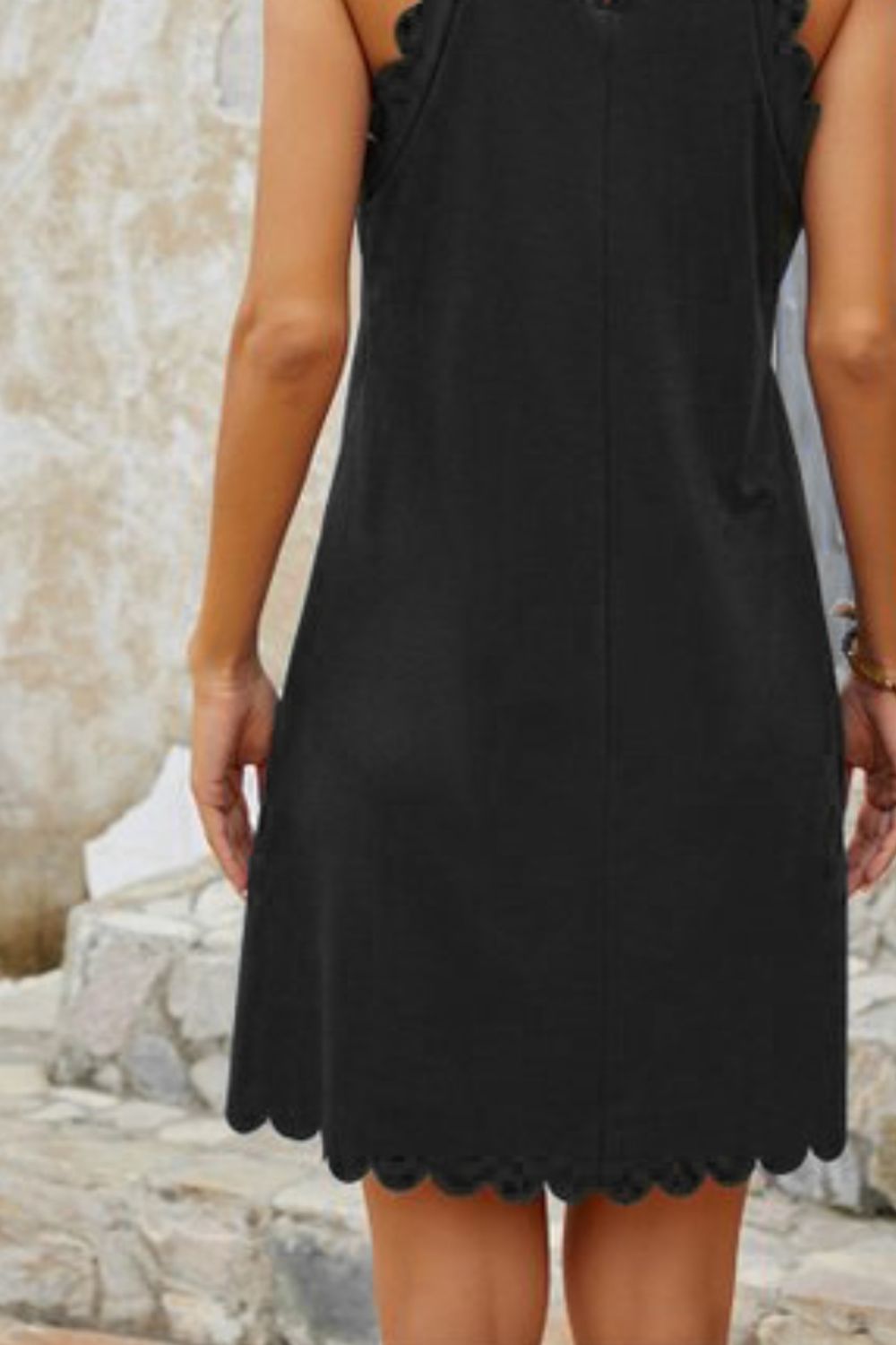 Mock Neck Sleeveless Mini Dress - AllIn Computer