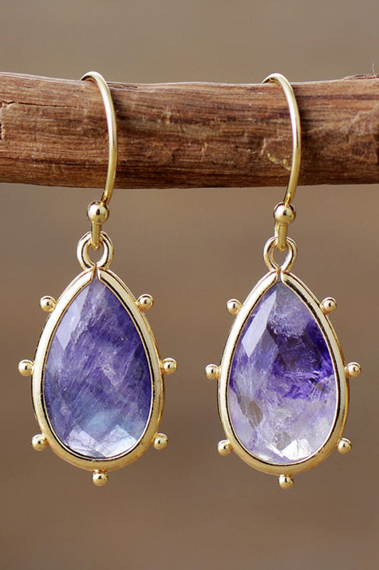 Natural Stone Teardrop Earrings - AllIn Computer