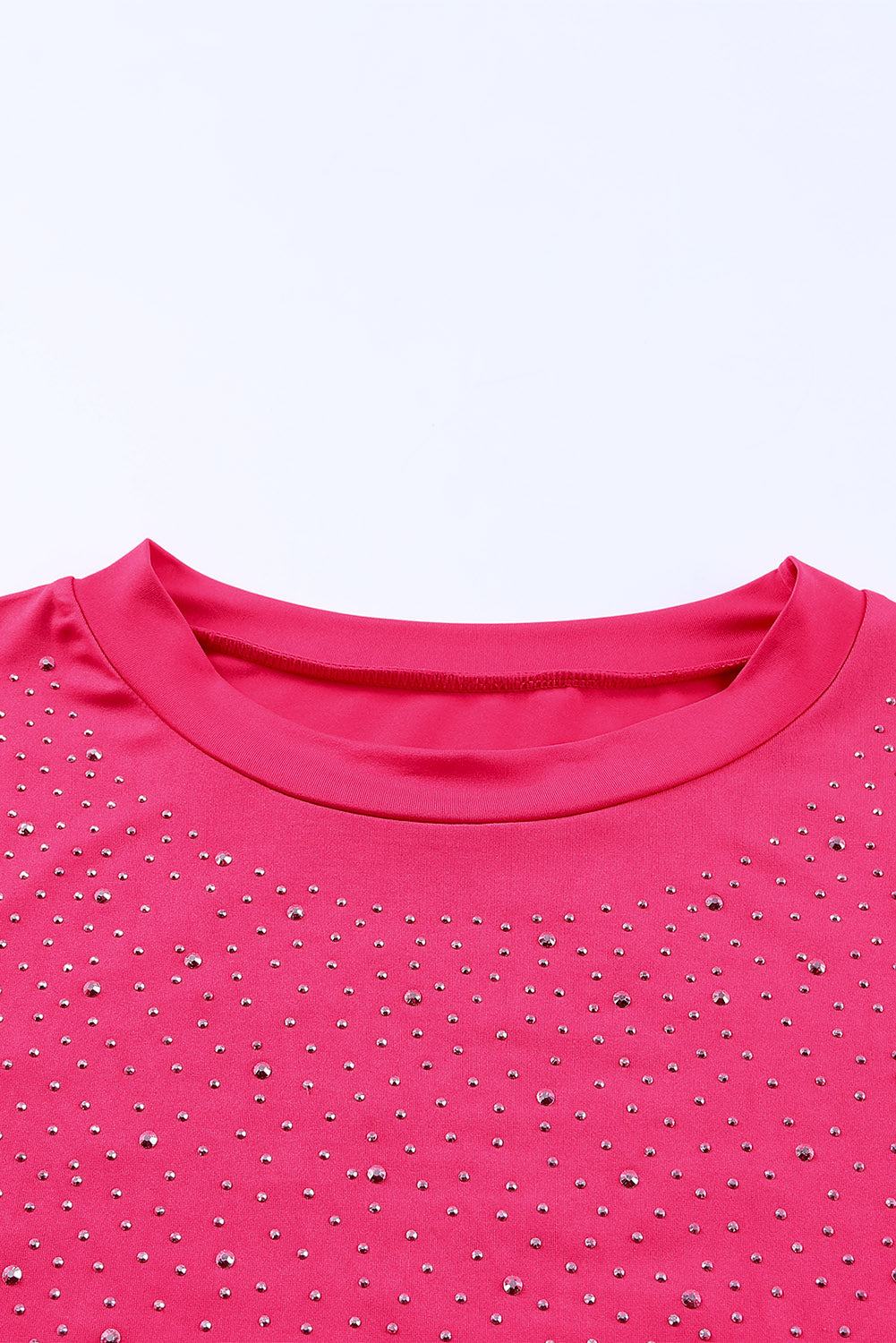Rhinestone Round Neck Long Sleeve Bodysuit - AllIn Computer