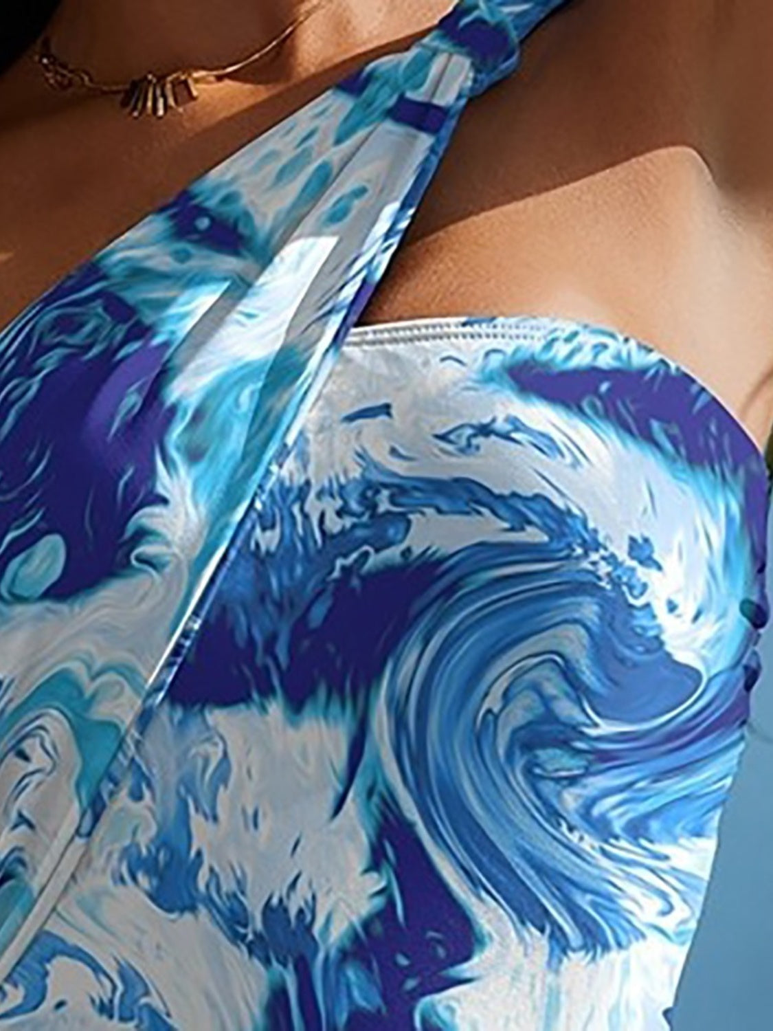 Cutout Printed One-Shoulder One-Piece Swimwear - AllIn Computer