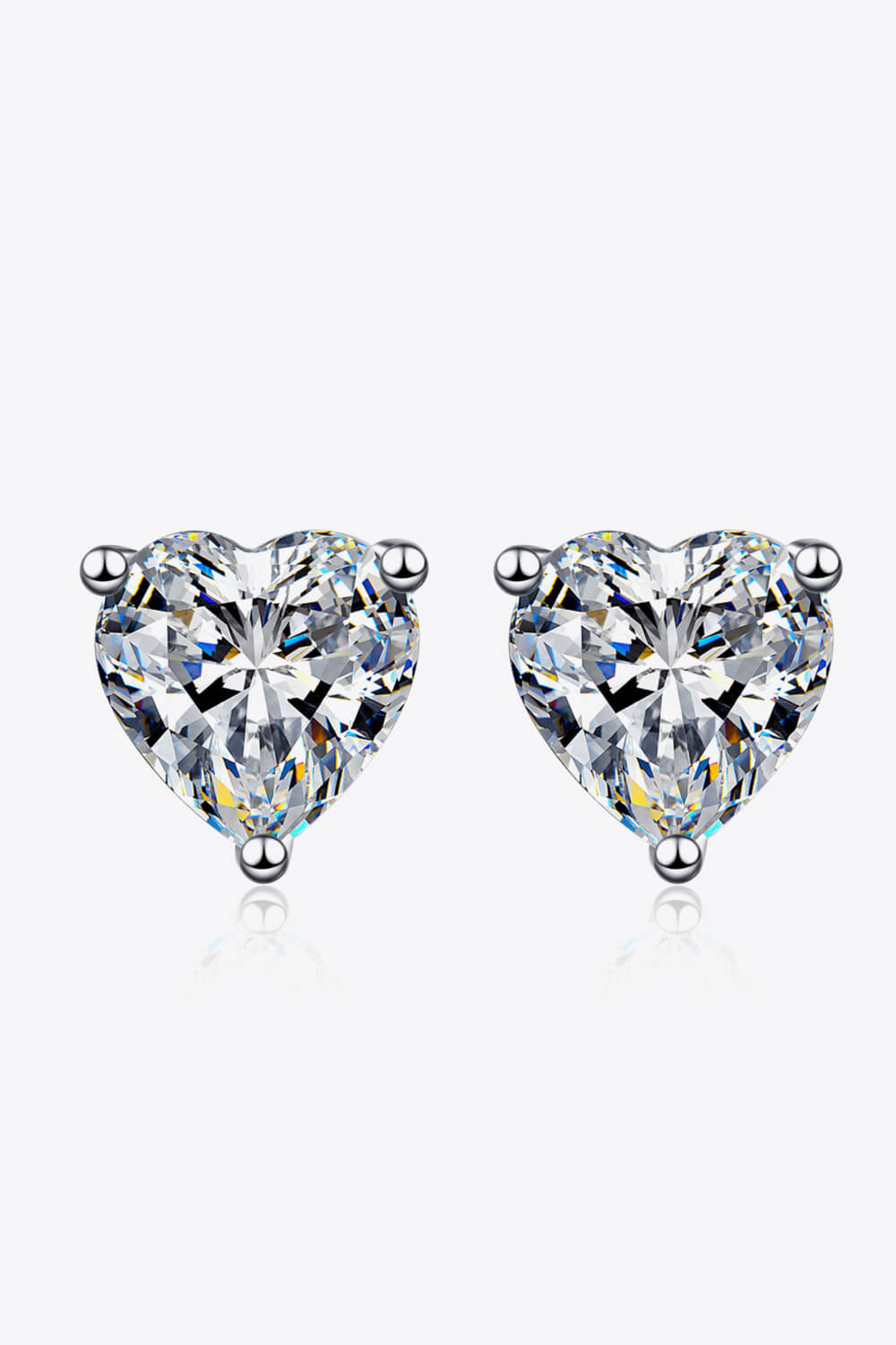 2 Carat Moissanite Heart-Shaped Stud Earrings - AllIn Computer