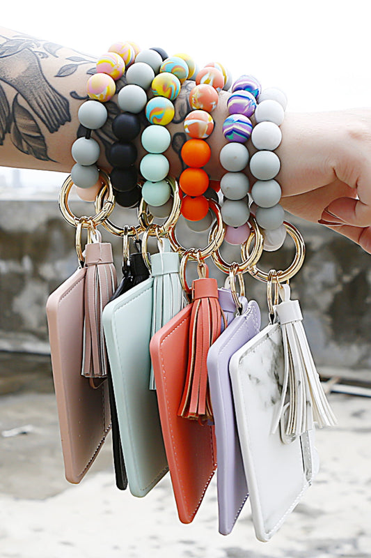 Beaded Tassel Key Chain with Wallet - AllIn Computer