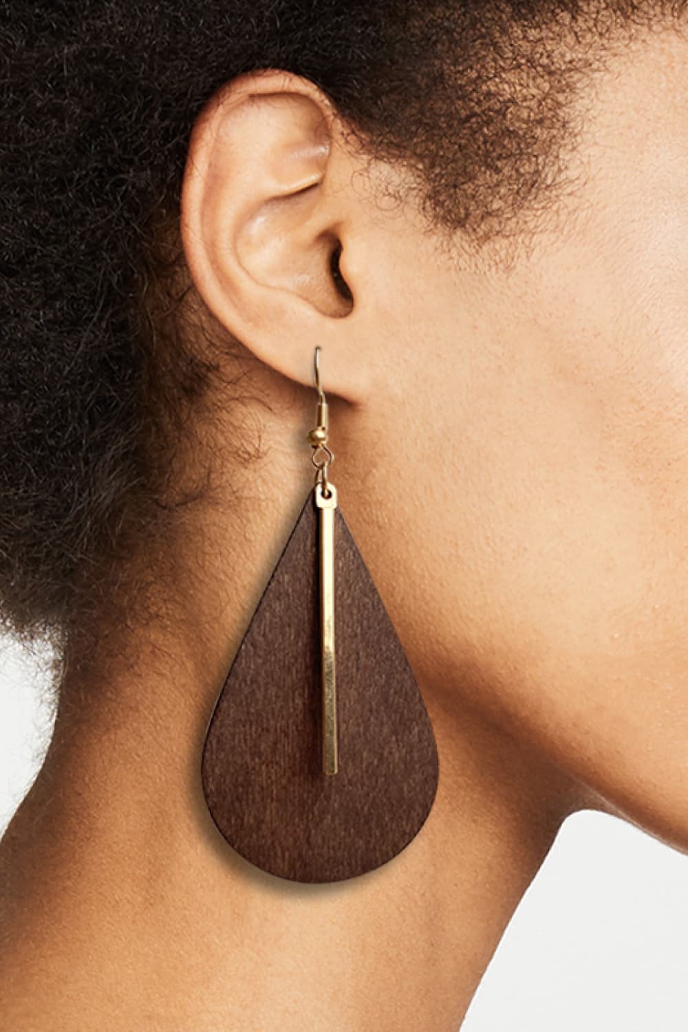 Geometrical Shape Wooden Dangle Earrings - AllIn Computer