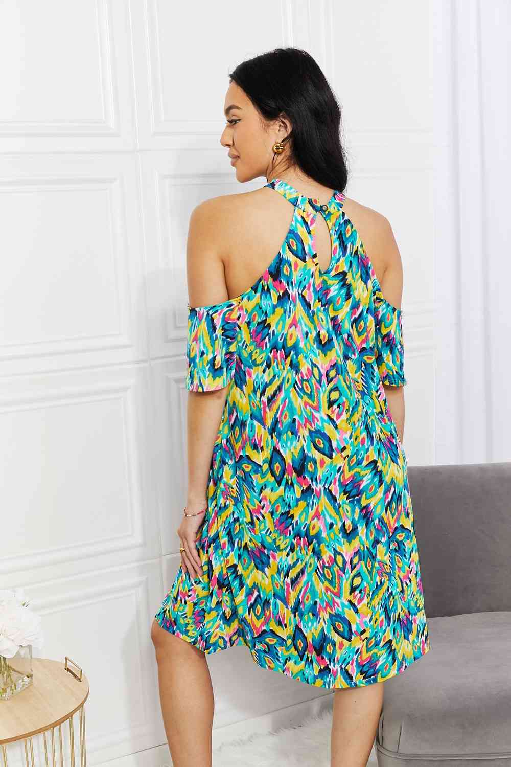 Sew In Love Full Size Perfect Paradise Printed Cold-Shoulder Dress - AllIn Computer