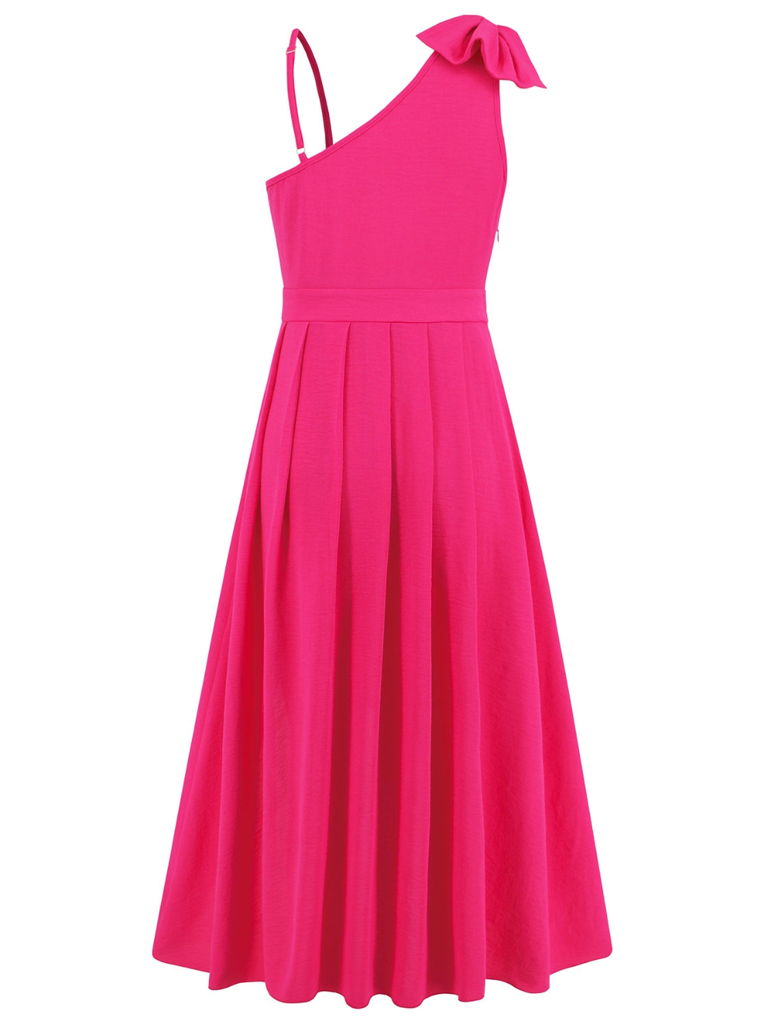 Bow Asymmetrical Neck Sleeveless Dress - AllIn Computer