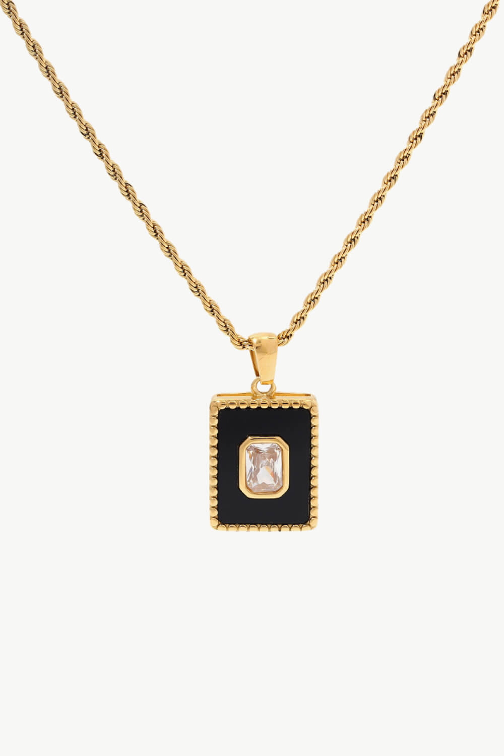 Square Pendant Twisted Chain Necklace - AllIn Computer