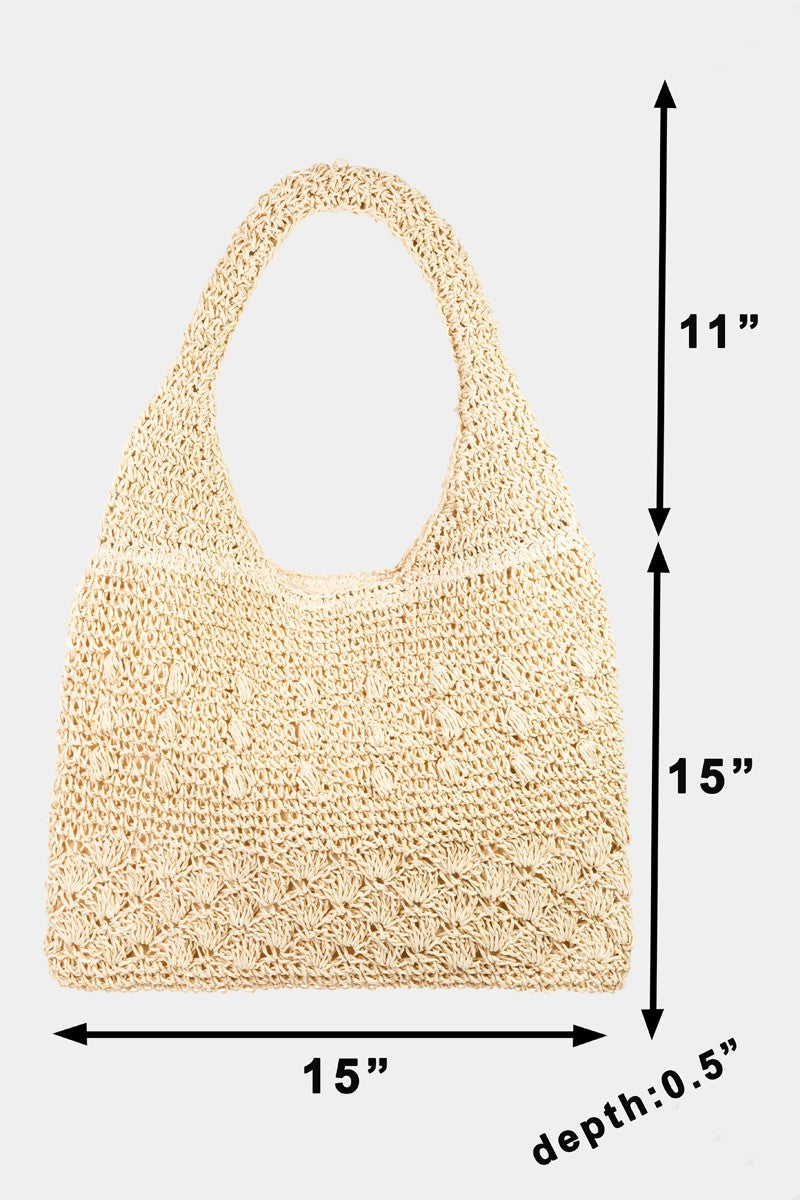 Fame Straw Braided Tote Bag - AllIn Computer