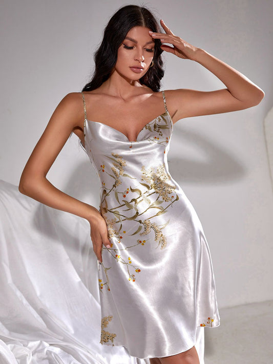 Sleeveless Printed Mini Nightgown - AllIn Computer