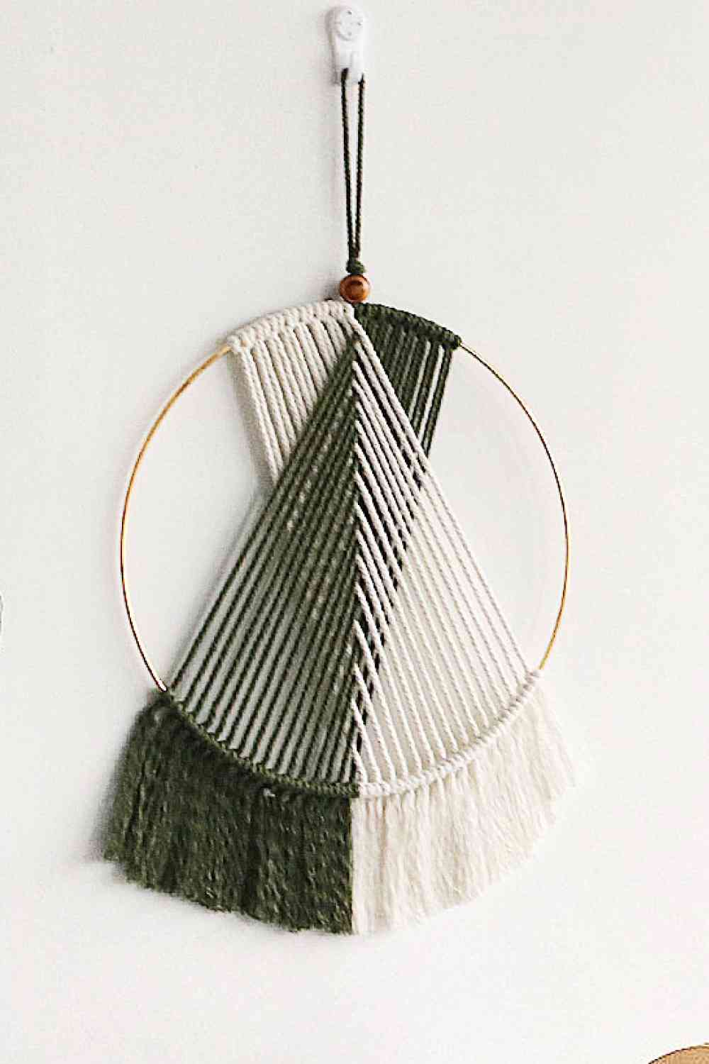 Contrast Fringe Round Macrame Hanging Wall Piece - AllIn Computer