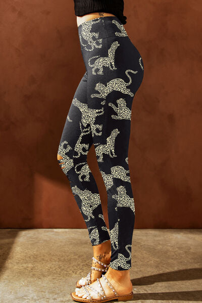Animal Printed Distressed High Waist Leggings - AllIn Computer