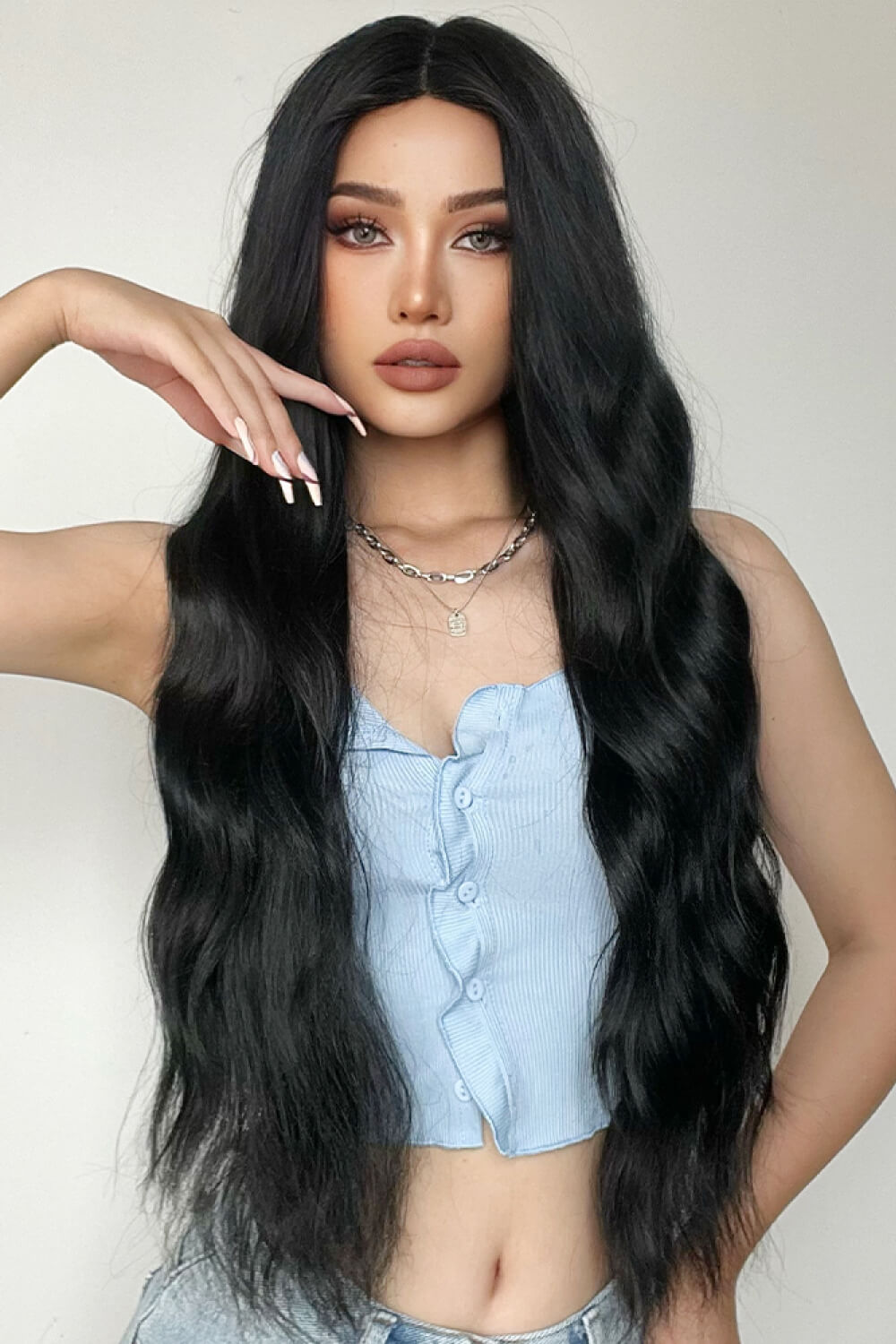 Full Machine Long Wave Synthetic Wigs 28'' - AllIn Computer