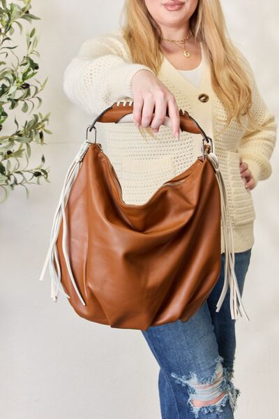 SHOMICO Fringe Detail Contrast Handbag - AllIn Computer
