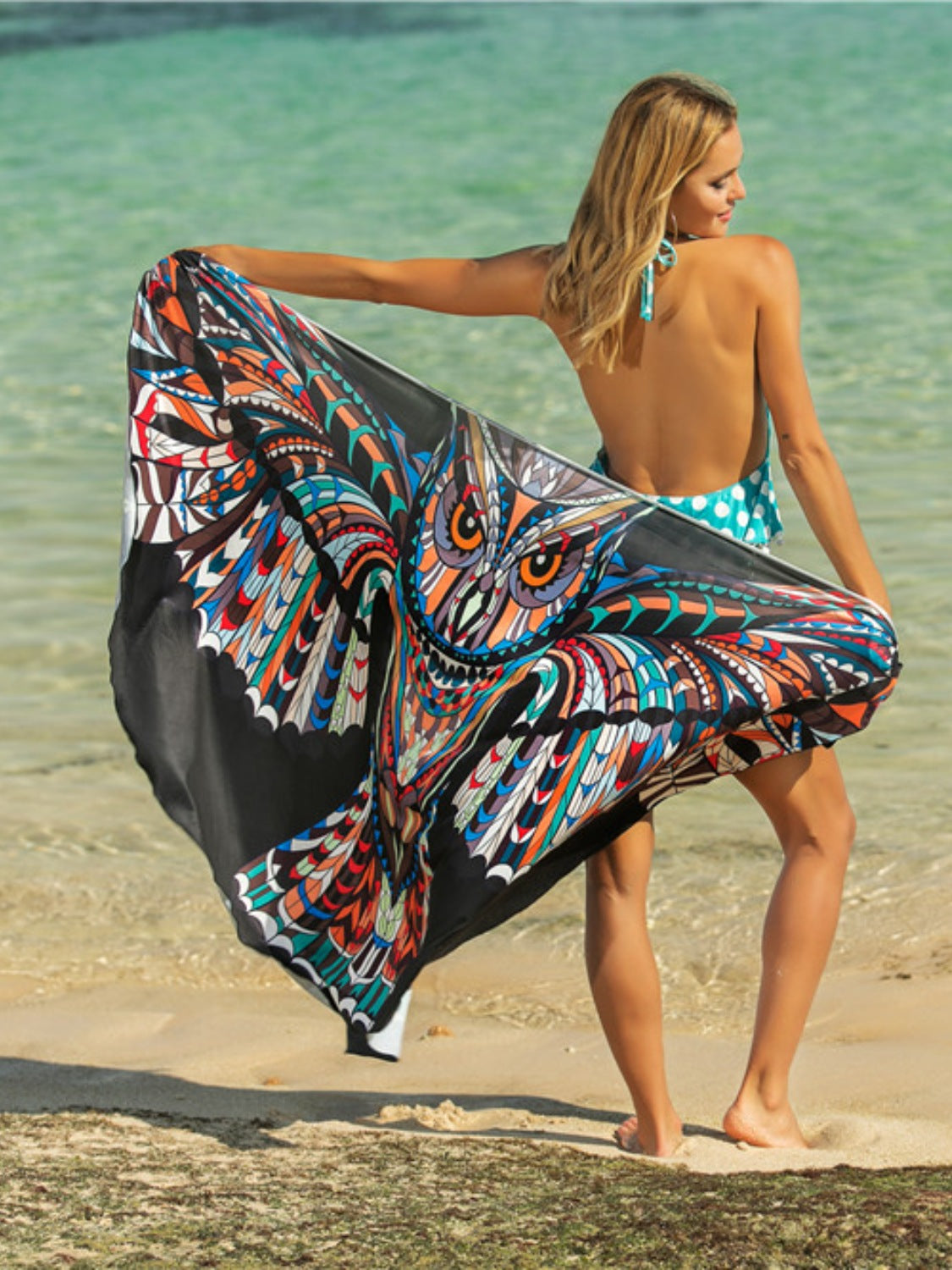 Printed Spaghetti Strap Cover Up - AllIn Computer