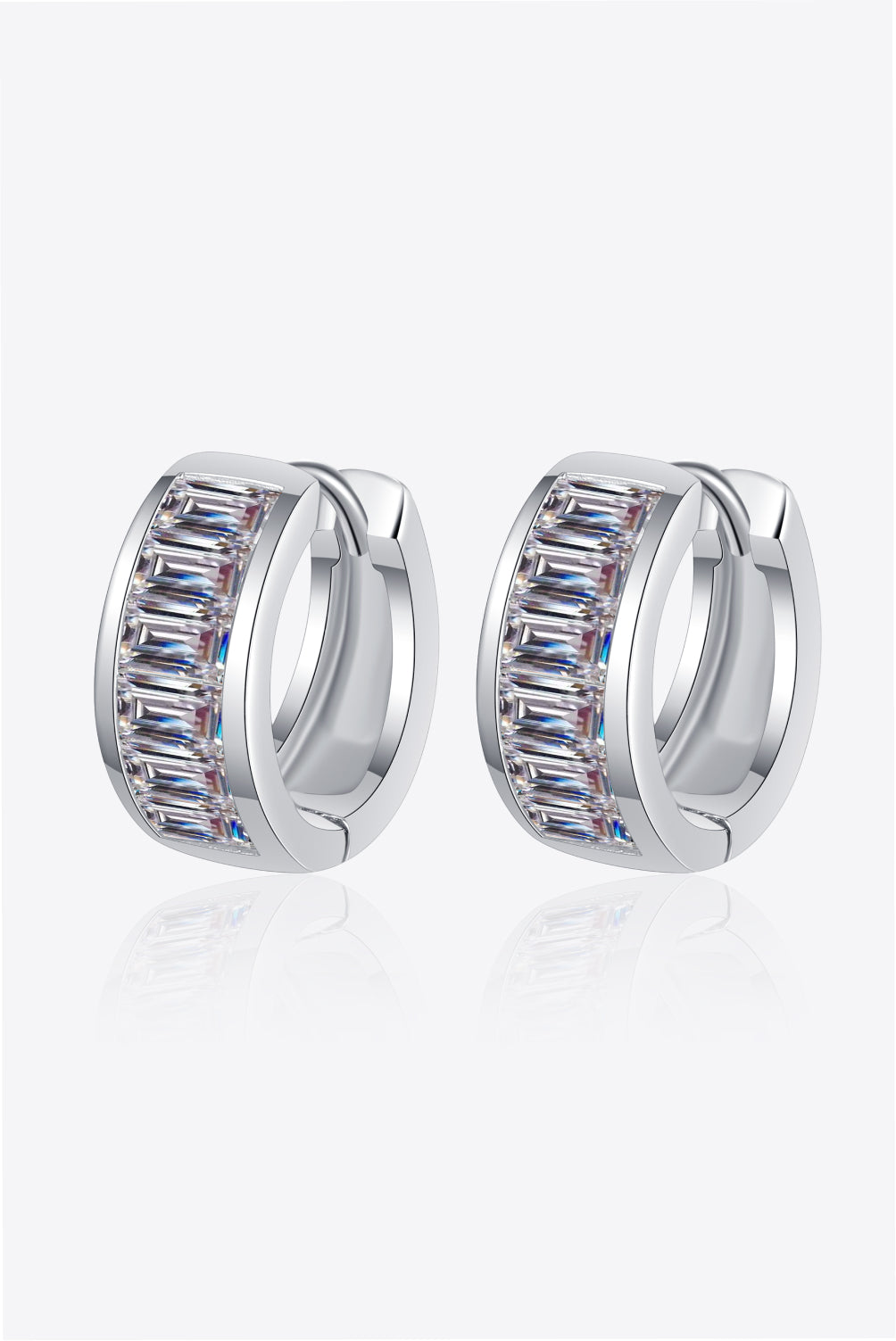 1.8 Carat Moissanite 925 Sterling Silver Huggie Earrings - AllIn Computer