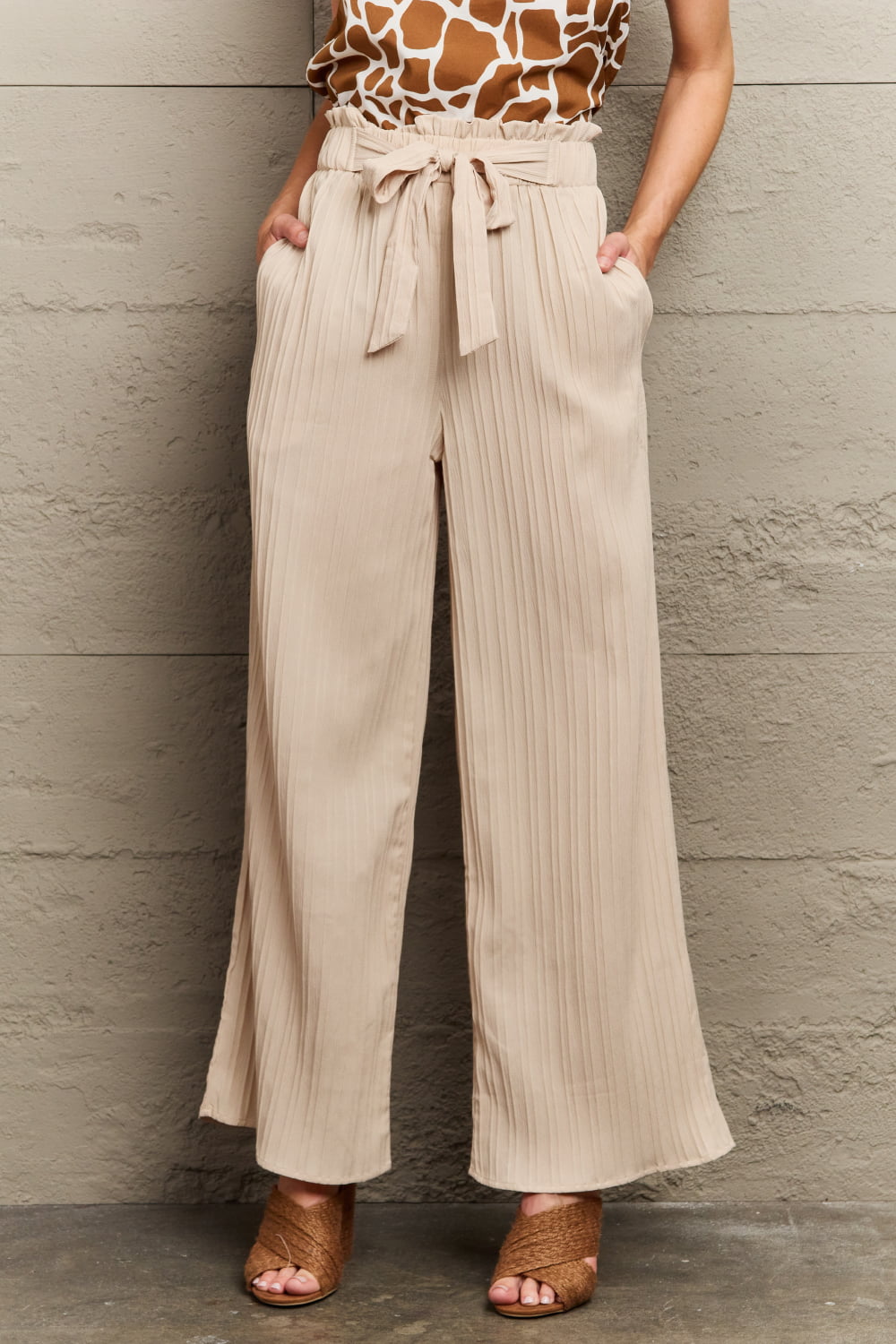 Tie Waist Long Pants - AllIn Computer