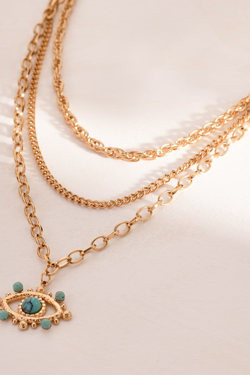 Evil Eye Design Turquoise Pendant Necklace - AllIn Computer