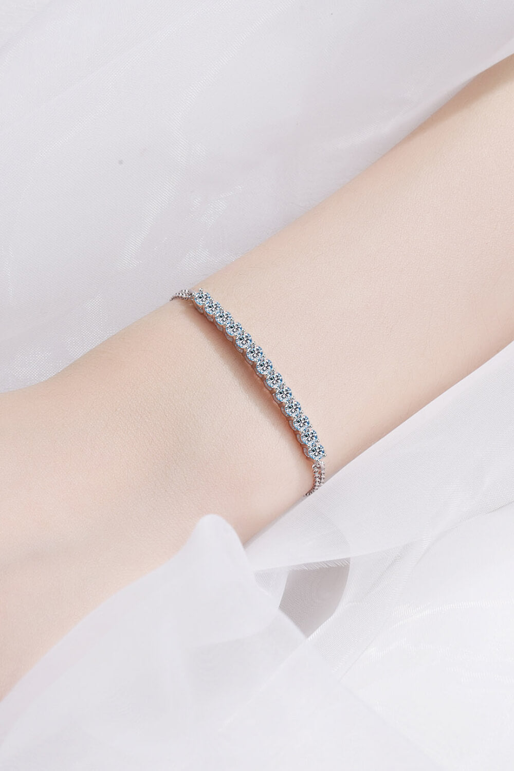 Adored Moissanite Sterling Silver Bracelet - AllIn Computer