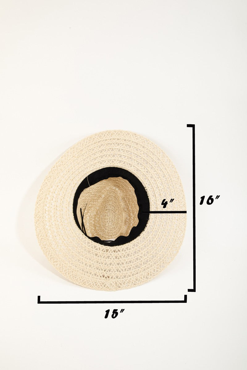 Fame Wide Brim Straw Weave Sun Hat - AllIn Computer