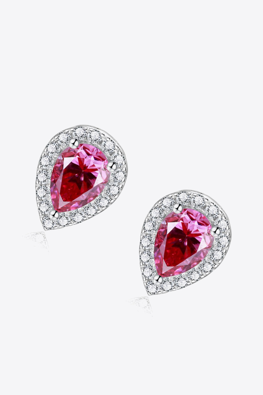 2 Carat Moissanite Teardrop Stud Earrings in Rose - AllIn Computer