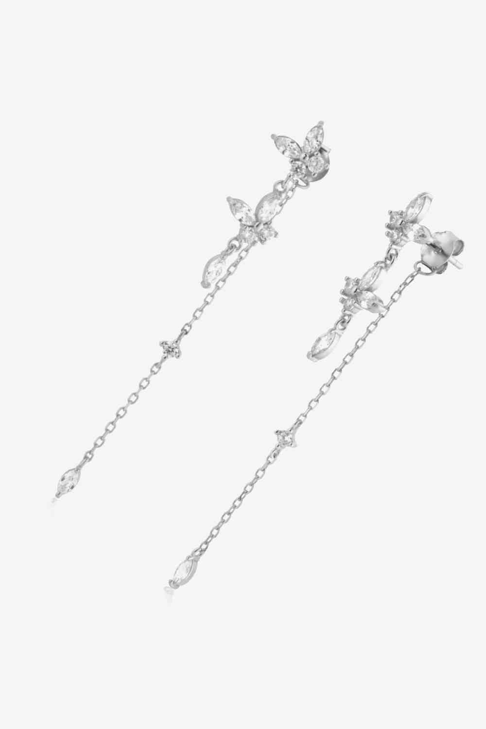 Inlaid Zircon 925 Sterling Silver Earrings - AllIn Computer