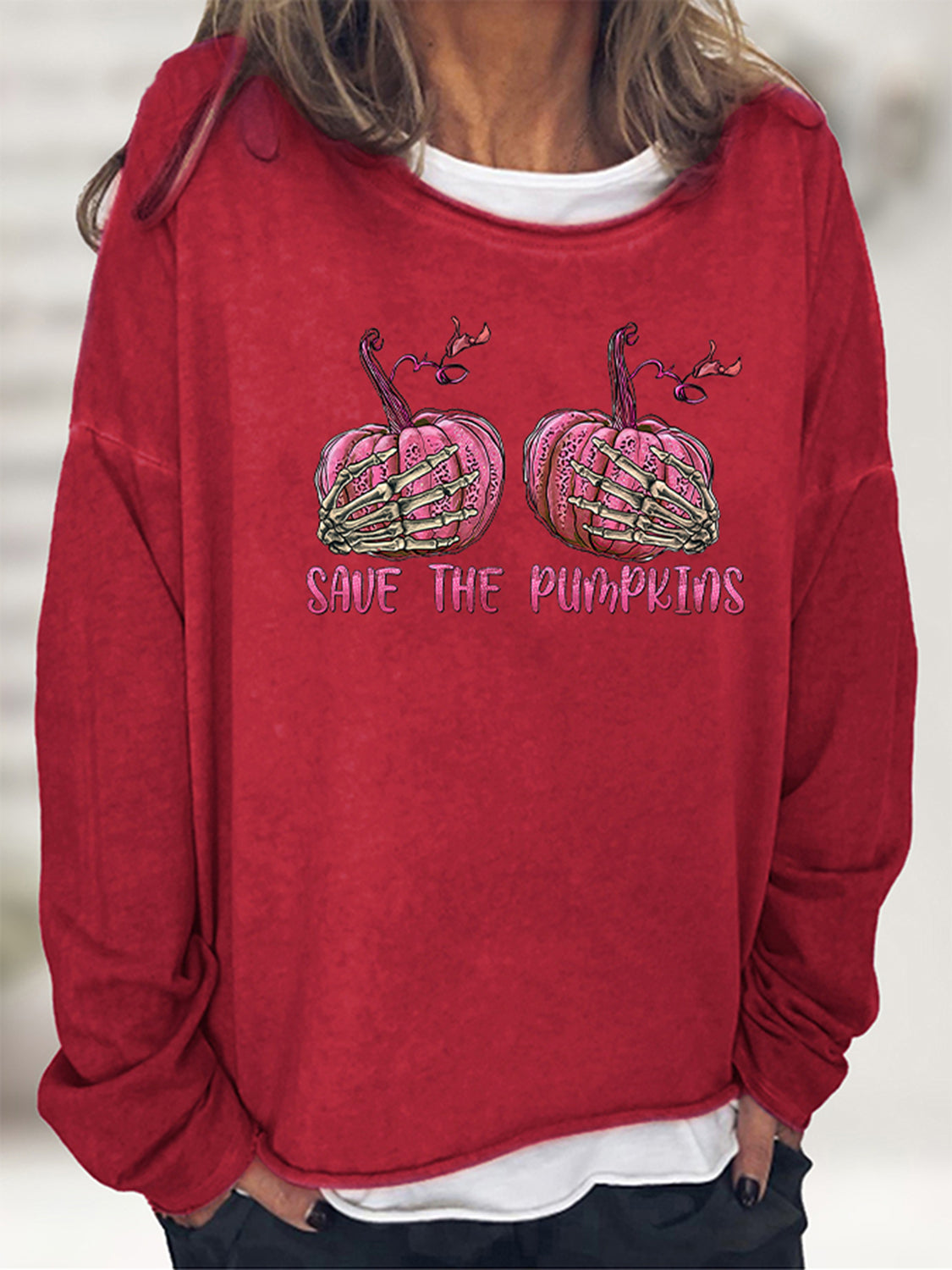 SAVE THE PUMPKIN Graphic Full Size Sweatshirt - AllIn Computer