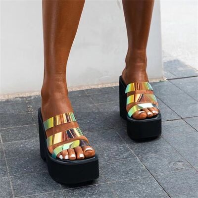 Open Toe Wedge Sandals - AllIn Computer