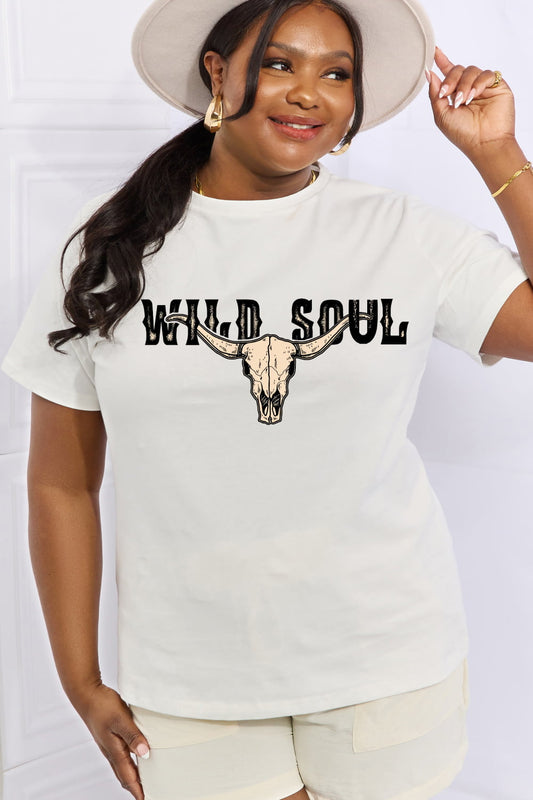 Simply Love Full Size WILD SOUL Graphic Cotton Tee - AllIn Computer