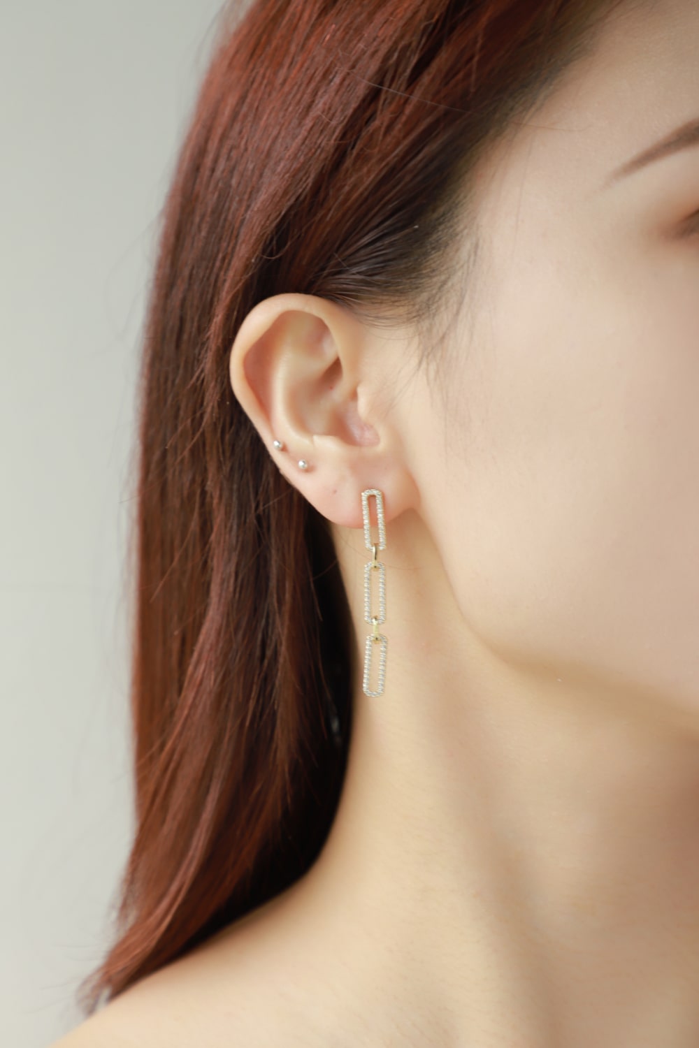 Rhinestone Chunky Chain Drop Earrings - AllIn Computer