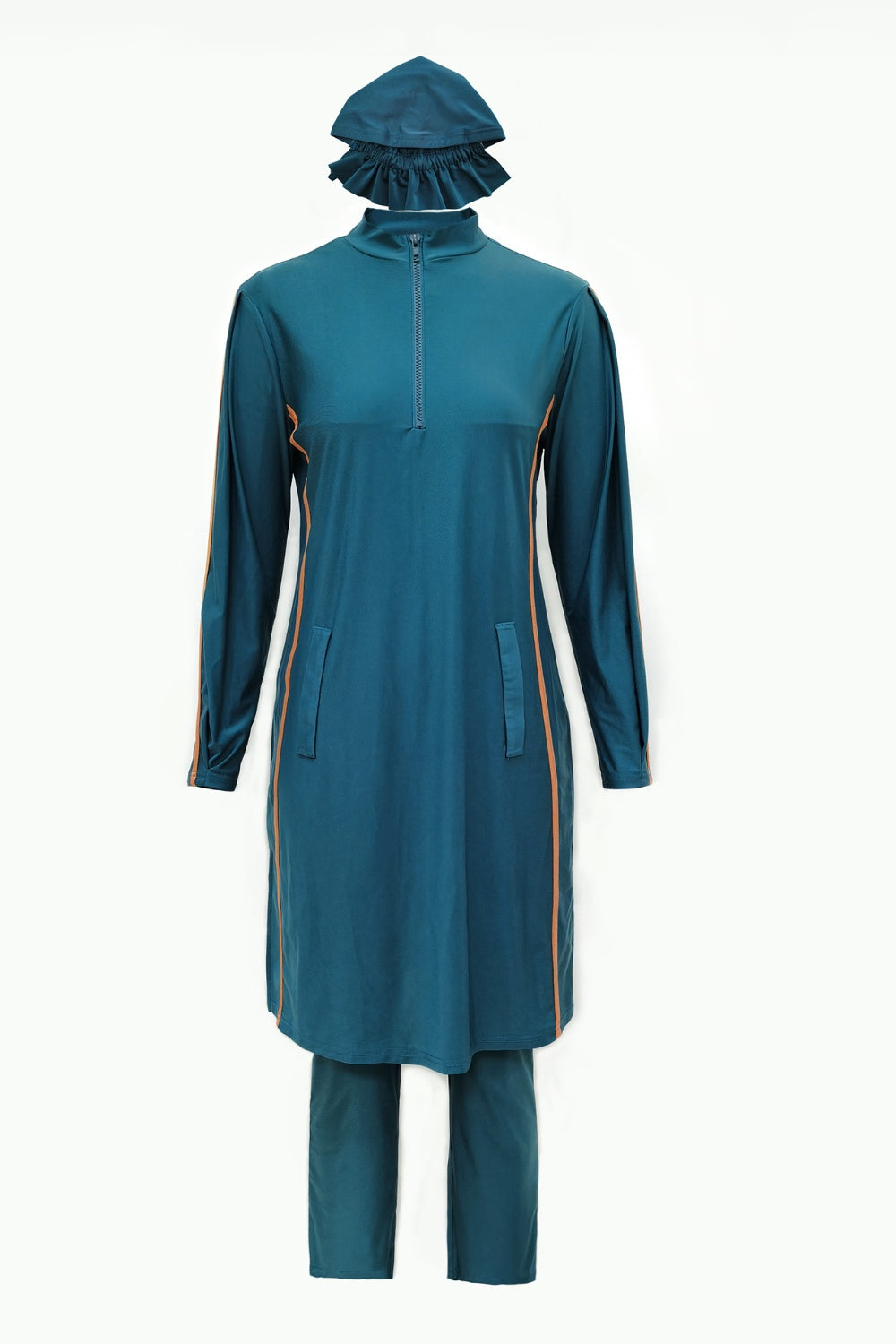 Cap, Quarter Zip Top and Pants Swim Set - AllIn Computer