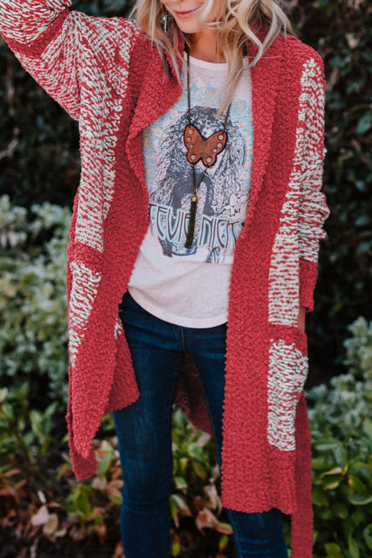 Open Front Longline Cardigan with Pockets - AllIn Computer