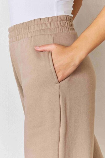 RISEN Wide Waistband Slit Wide-Leg Pants - AllIn Computer